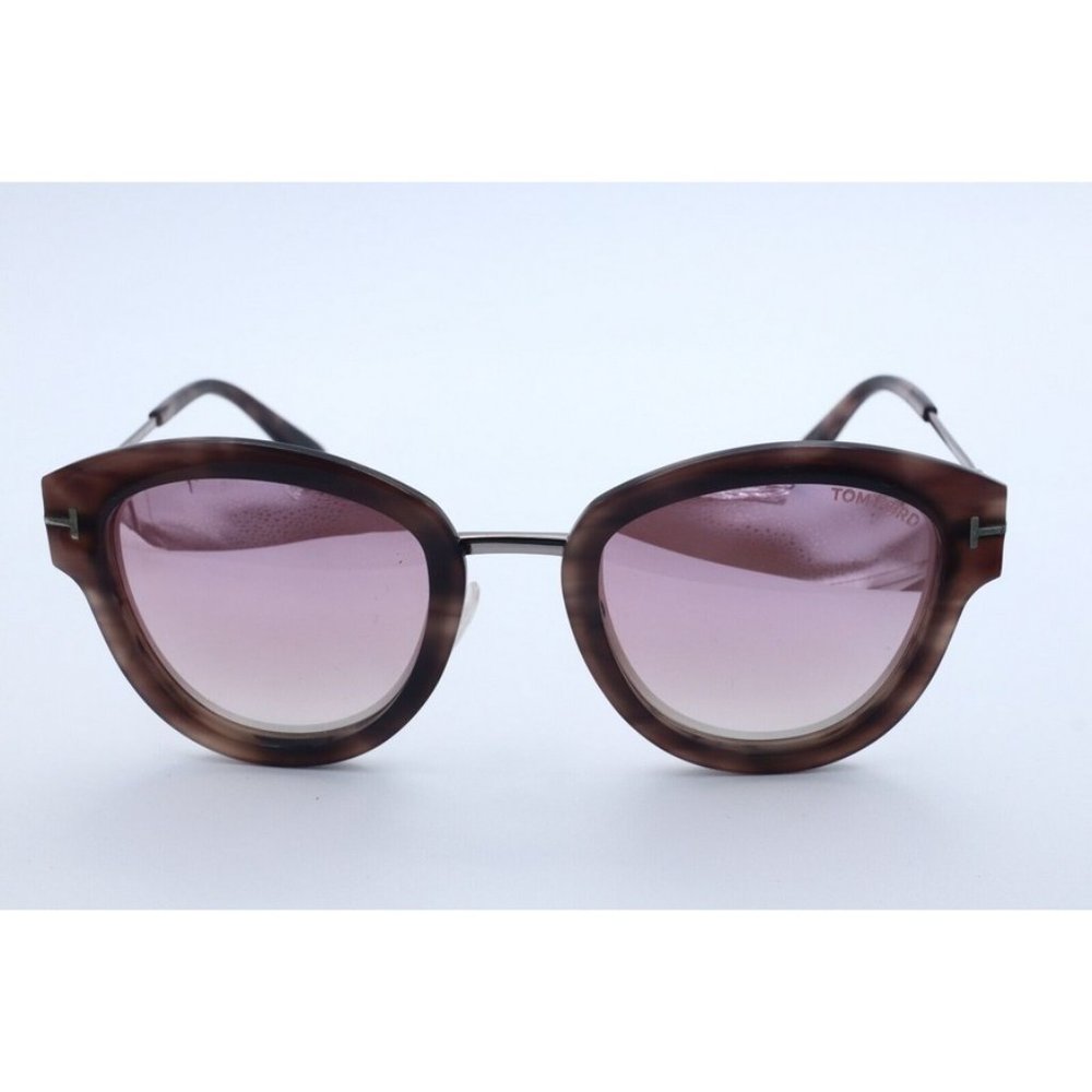 Tom Ford Mia-02 TF 574 55Z Butterfly Havana Sunglasses Pink Gradient Lenses 52mm - Picture 2 of 7